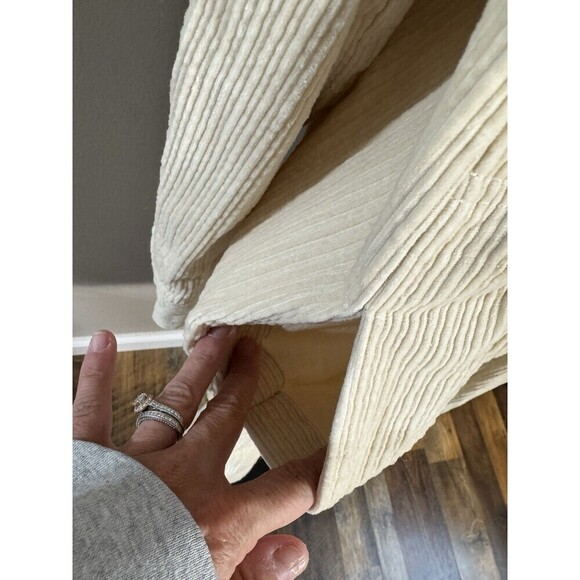 Madewell Women Medium Corduroy Long Sleeve Mini Shirt Dress Beige Preppy - Picture 2 of 9